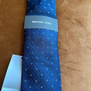 Michael Kors Blue and Aqua Geometric Tie
